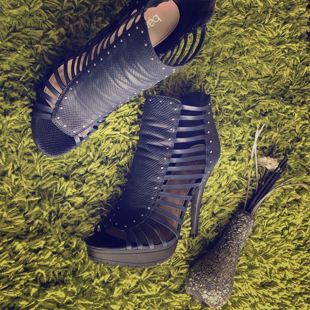🚫Sold🚫 Bar lll BLUE Studded Open Toe Stilettos